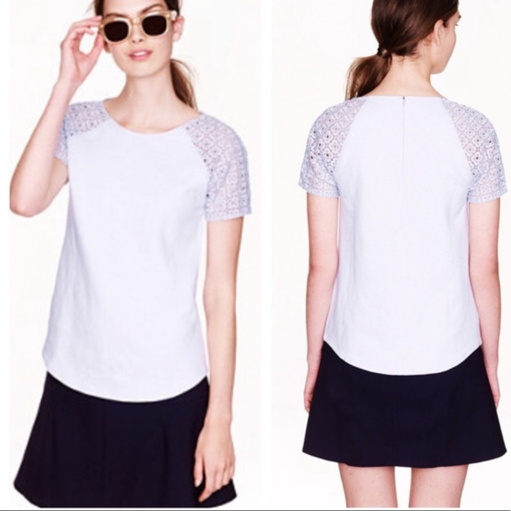 J.Crew lace sleeve top/Off white/S